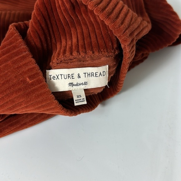 Madewell Texture & Thread‎ Velour Corduroy Mockneck Top Rust XS - Picture 4 of 6